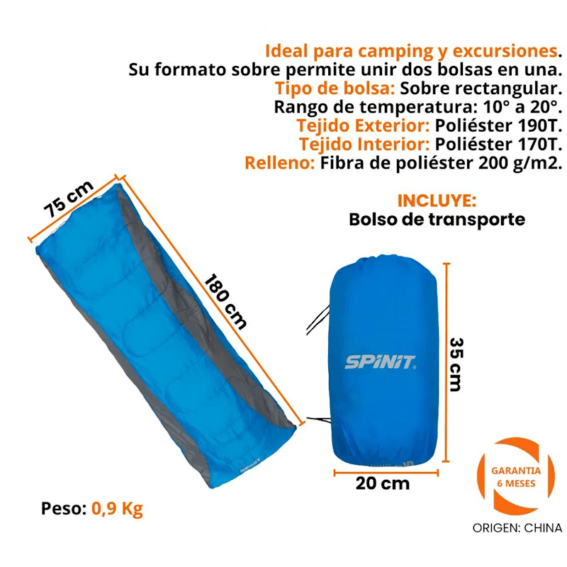 Bolsa de dormir CLASSIC 2 Camping AZUL 4
