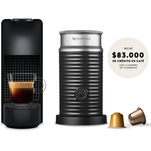 CAFETERA NESPRESSO ESSENZA MINI BLACK A3KC30 + AEROCCINO