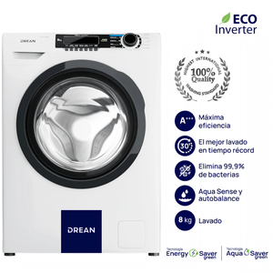 LAVARROPAS DREAN FRONTAL 8KG 1400RPM INVERTER BLANCO LFDR0814SB