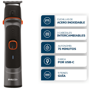 CORTA CABELLO/BARBA PHILCO RECORTES DE PRECISION 3 EN 1 CB8875SE