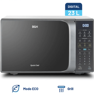 MICROONDAS BGH 23L DIGITAL CON GRILL SILVER B223DS20I