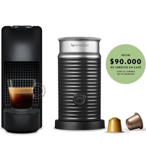 CAFETERA NESPRESSO ESSENZA MINI BLACK A3KC30 + AEROCCINO