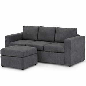 SOFA COLOR LIVING PIAZZA 3 CUERPOS GRIS OSCURO C/BANQUETA G3-30853