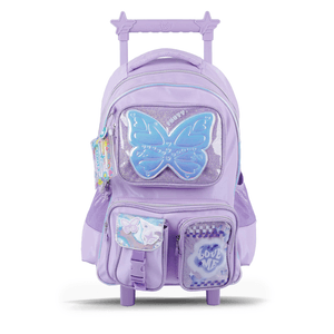 MOCHILA FOOTY CARRO GLOW FLY LILA NIÑOS