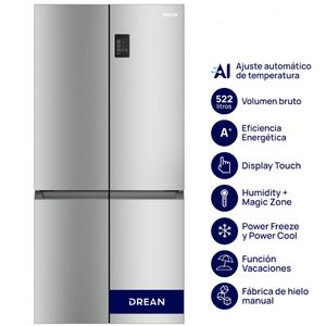 HELADERA DREAN T-DOOR TWIN 522lts INVERTER CON IA DTP469LKRSS0