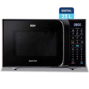 MICROONDAS BGH 23L CON GRILL 800W NEGRO B223DN20I