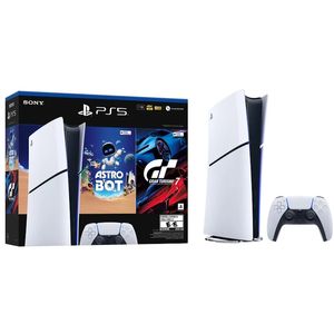 CONSOLA PLAYSTATION 5 SLIM DIGITAL + JUEGO GT7 Y ASTRO BOT