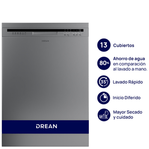 LAVAVAJILLAS DREAN 13 CUBIERTOS INOX LVDR1306CI