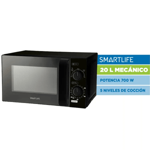 MICROONDAS SMARTLIFE 20L MECANICO NEGRO SL-MWO20MMB