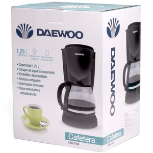 CAFETERA DE FILTRO DAEWOO 1.25L NEGRA CM6316B