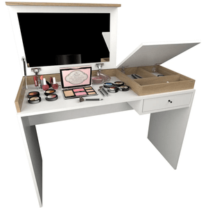 MAQUILLADOR TABLES CON 2 PUERTAS TONO OLMO FINLANDES/BLANCO 3087-COB