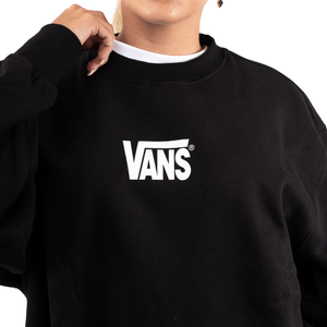 BUZO VANS STRETCH LOGO BLOUSSANT CREW BOSSA NEG MUJER