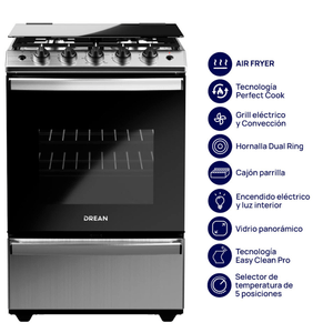 COCINA DREAN 56CM GRILL ELECT AIRFRYER MULTIGAS ACER INOX TAPA CD5617AI0