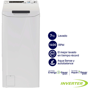 LAVARROPAS DREAN 7KG/1400 RPM INVERTER BLANCO LTDRIO714PB