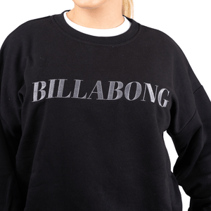 BUZO BILLABONG BASE LINE CREW NEG MUJER