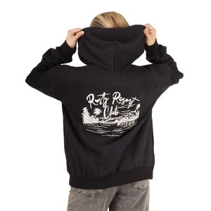 Buzo Rusty Resort Club Oversize Hood Neg. Mujer
