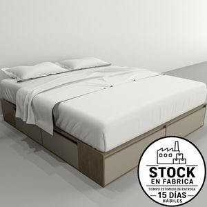 Box E-Tables 2.00M C/Cajones 2 Puertas Tono Nogal L./Gris Cubanita 6445-Cng