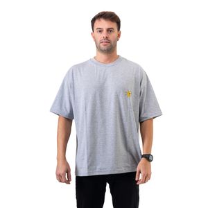 Remera Drills Destellos Oversize Gri. Hombre
