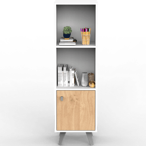 Mueble Dielfe 1 Puerta Escandinavo Tono Blanco/Roble Kendal Le040