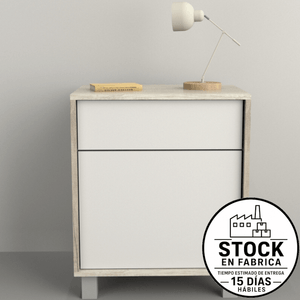Mesa E-Tables D/Luz 1Cajon 1Puerta Tono Nevado/Everest 6426-Nce