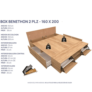Box E-Mosconi Benethon 160x200  Tono Bambu 57040