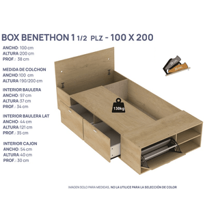 Box E-Mosconi Benethon 100x200 Tono Nebraska Natural 57032