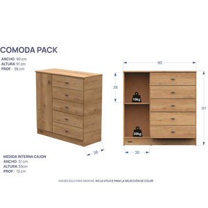 Comoda E-Mosconi Pack Tono Caoba 57150