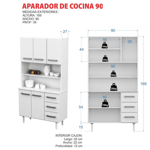 Aparador De Cocina E-Mosconi Tono Venecia 90Cm 10320