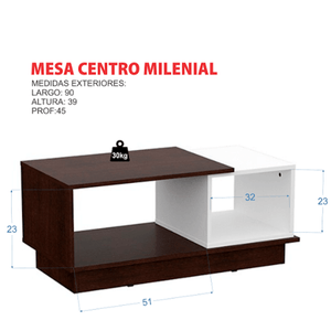 Mesa Ratona E-Mosconi Milenial Tono Venezia/Blanco 56802