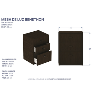 Mesa De Luz E-Mosconi Benethon Tono Nebraska Gris  82004