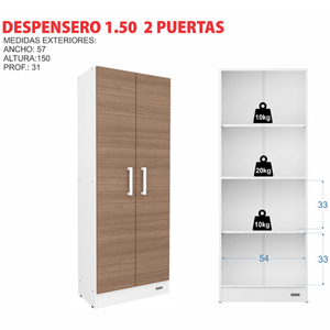 Despensero E-Mosconi 1.50M Tono Blanco 55993