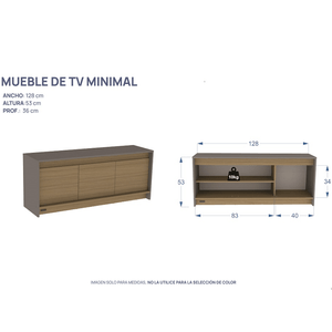 Mesa Tv E-Mosconi Minimal Tono Grafito/Avellana 57350