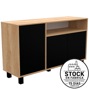 Vajillero E-Mosconi Doors 130 Tono Nebraska Natural /Negro 56921