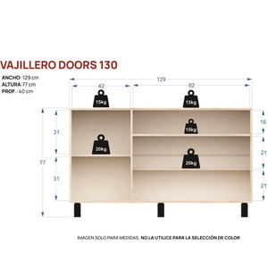 Vajillero E-Mosconi Doors 130 Tono Venezia/Blanco 56932