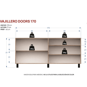 Vajillero E-Mosconi Doors 170 Tono Venezia/Blanco 56933