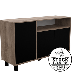 Vajillero E-Mosconi Doors 130 Tono Nebraska Gris/Negro 56925