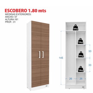 Escobero E-Mosconi 1,80M Tono Malta 10288