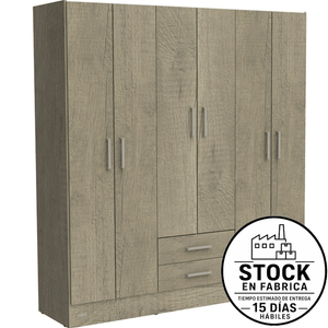 Placard E-Mosconi Milenial Express 6 Puertas Tono Grei 169x181x46Cm 55321