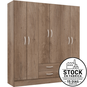 Placard E-Mosconi Pack 26 6 Puertas Tono Grei 181x169x46Cm 57185