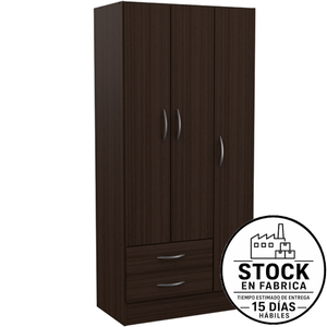 Placard E-Mosconi Pack 23 3 Puertas Tono Chocolate 181x85x46Cm 57076