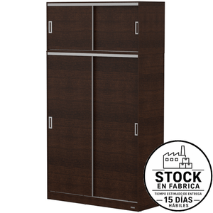 Placard E-Mosconi Dakar Puertas Corredizas Tono Wengue 136x242x54 cm 56428