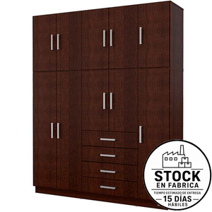 Placard E-Mosconi Dakar Plus 10 Puertas Tono Wengue 174x212x46Cm 56571