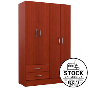 Placard Mosconi Milenial Express 4 Puertas Caoba 113x183x47Cm 55983