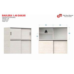 Baulera E-Mosconi Dakar Puertas Corredizas Tono Venezia 136x59x54Cm 56484