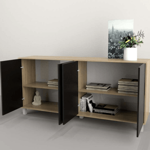 Bahiut E-Tables 7008-Con 4 Puertas 1.80M Olmo F./Negro M.
