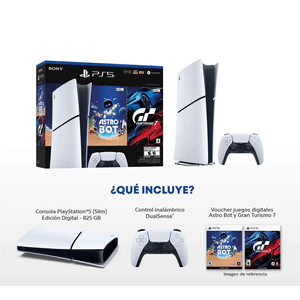 Consola Playstation 5 825gb Slim Digital + Juego Gt7 Y Astro Bot
