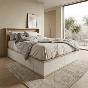 Cama-Box Tables 6462-Ccb Extensible 1.6M 4 Ptas  4 Cajones  Coco Bolo Blanco
