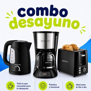 Combo Desayuno Smartlife: Cafetera + Pava + Tostadora