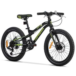 Bici Topmega R20 Infantil 7 vel. negro amarillo 6150