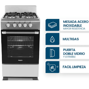 Cocina Philco 50cm Multigas Plata phcn50p